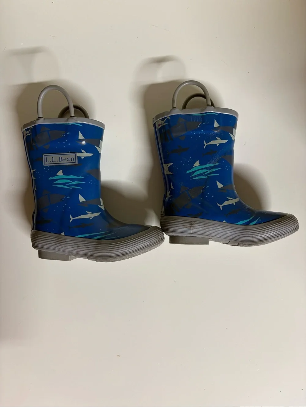 L.L. Bean Toddlers' Puddle Stompers Rain Boots, Shark Print Size 7